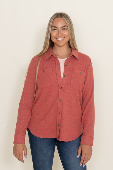 Thread & Supply Lewis Button Up Top for Women in Red