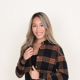 Thread & Supply Rosalind Plaid Button Up Shirt for Women in Black