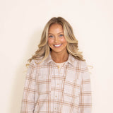 Thread & Supply Lewis Button Up Shirt for Women in Oatmeal Plaid