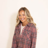 Thread & Supply Lewis Button Up Shirt for Women in Pink Plaid