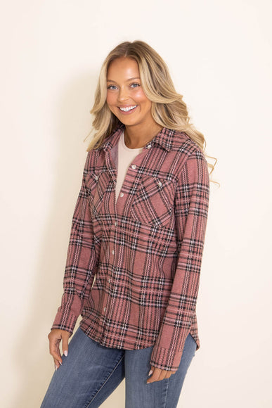 Thread & Supply Lewis Button Up Shirt for Women in Pink Plaid