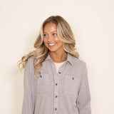 Thread & Supply Lewis Button Up Shirt for Women in Khaki Grey