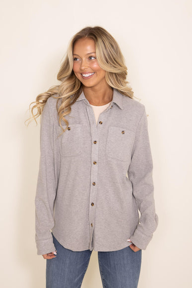 Thread & Supply Lewis Button Up Shirt for Women in Khaki Grey