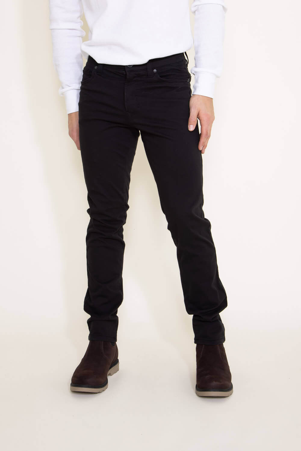 Union Five-Pocket Comfort Twill Pants for Men in Black