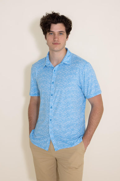 WearFirst Wanderer Japonica Button Down Shirt for Men in Blue
