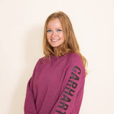 Carhartt Block Logo Crewneck Sweatshirt for Women in Beet Red