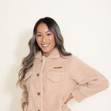 Women's Simply Southern Clothing Soft Sherpa Shacket for Women in Brown 2