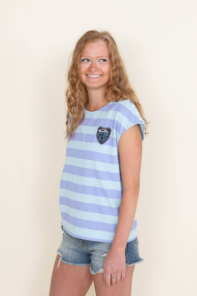 Quiksilver x Stranger Things Lenora Hills Stripped T-Shirt for Women in Lenora Printed Multi