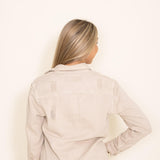 American Bazi Distressed Color Denim Jacket for Women in Beige