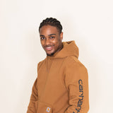 Carhartt Logo Sleeve Hoodie for Men in Brown