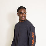 Carhartt Long Sleeve Logo Sleeve Graphic T-Shirt for Men in Carbon Heather