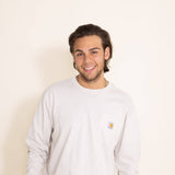 Carhartt Long Sleeve Loose Fit Pocket Tee for Men in White