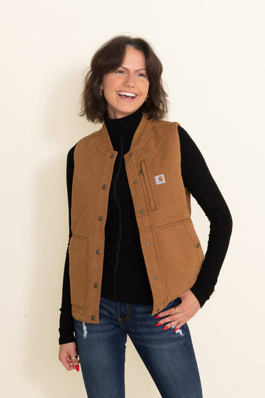 Carhartt Relaxed Fit Canvas Insulated Vest for Women in Brown