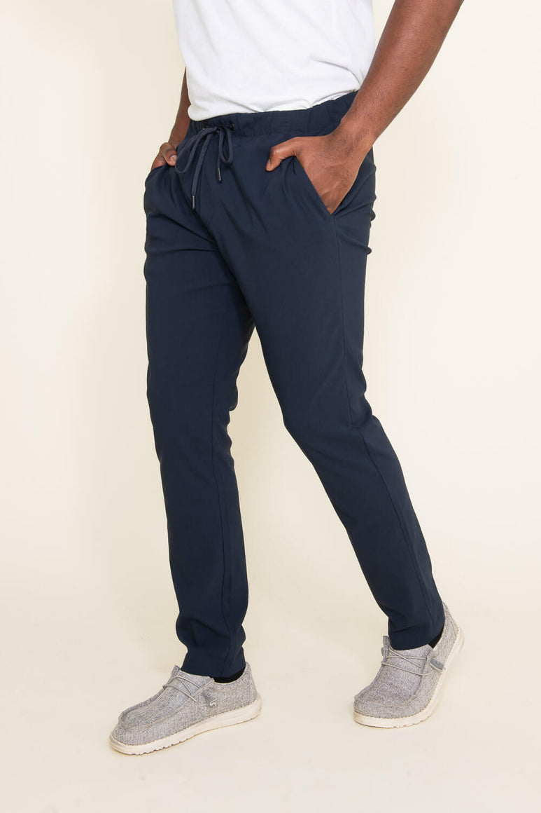 Copper & Oak Elastic File Tech Jogger Pants for Men in Navy K2S4164