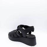Soda Shoes Pullout Fisherman Lug Sandals for Women in Black 