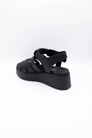 Soda Shoes Pullout Fisherman Lug Sandals for Women in Black 