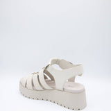 Soda Shoes Pullout Fisherman Lug Sandals for Women in Bone