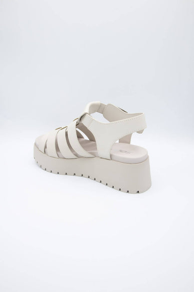 Soda Shoes Pullout Fisherman Lug Sandals for Women in Bone