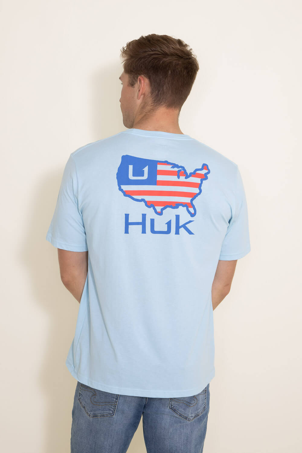 Huk Men's American Tee XL Crystal Blue