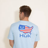 Huk Fishing American Huk T-Shirt for Men in Blue