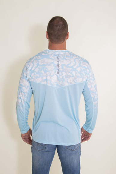 Huk Fishing Icon X Inside Reef Long Sleeve T-Shirt for Men in Blue