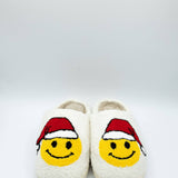 Christmas Smiley Face Slippers for Women in White