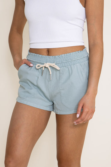 Love Tree Tencel Drawstring Shorts for Women in Blue