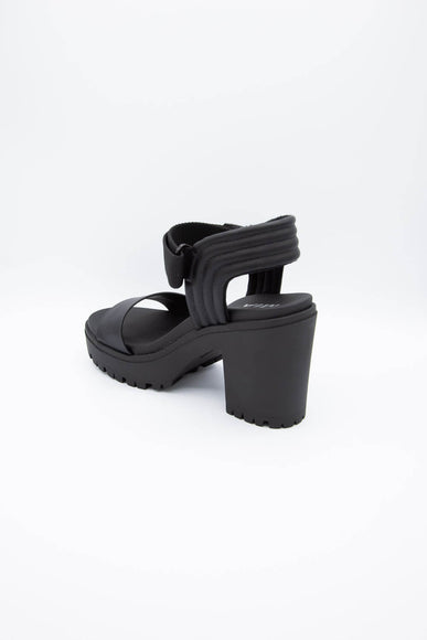 MIA Shoes Ivelisse Lug Platform Heels for Women in Black | MH1648-BLACK