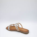 Madden Girl Posh Slide Sandals for Women in Silver