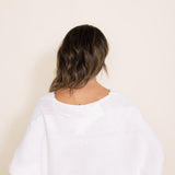 Miracle Clothing Cable Knit Dolman Sweater for Women in White