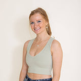 NikiBiki Plunge V-Neck Brami for Women in Green
