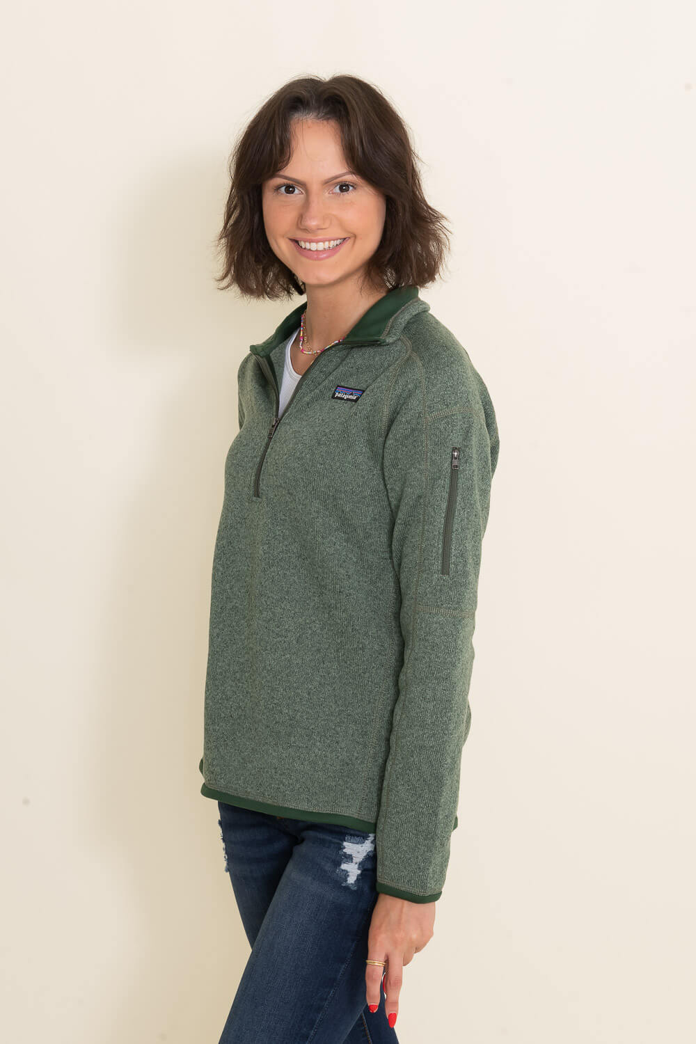Patagonia Women s Better Sweater Quarter Zip in Green 25618 HMKG