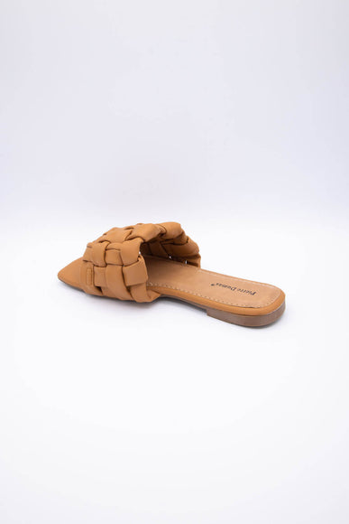 Pierre Dumas Tiba Woven Slide Sandals for Women in New Tan