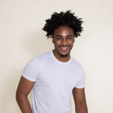 Basic Crewneck T-Shirt for Men in Speckled White