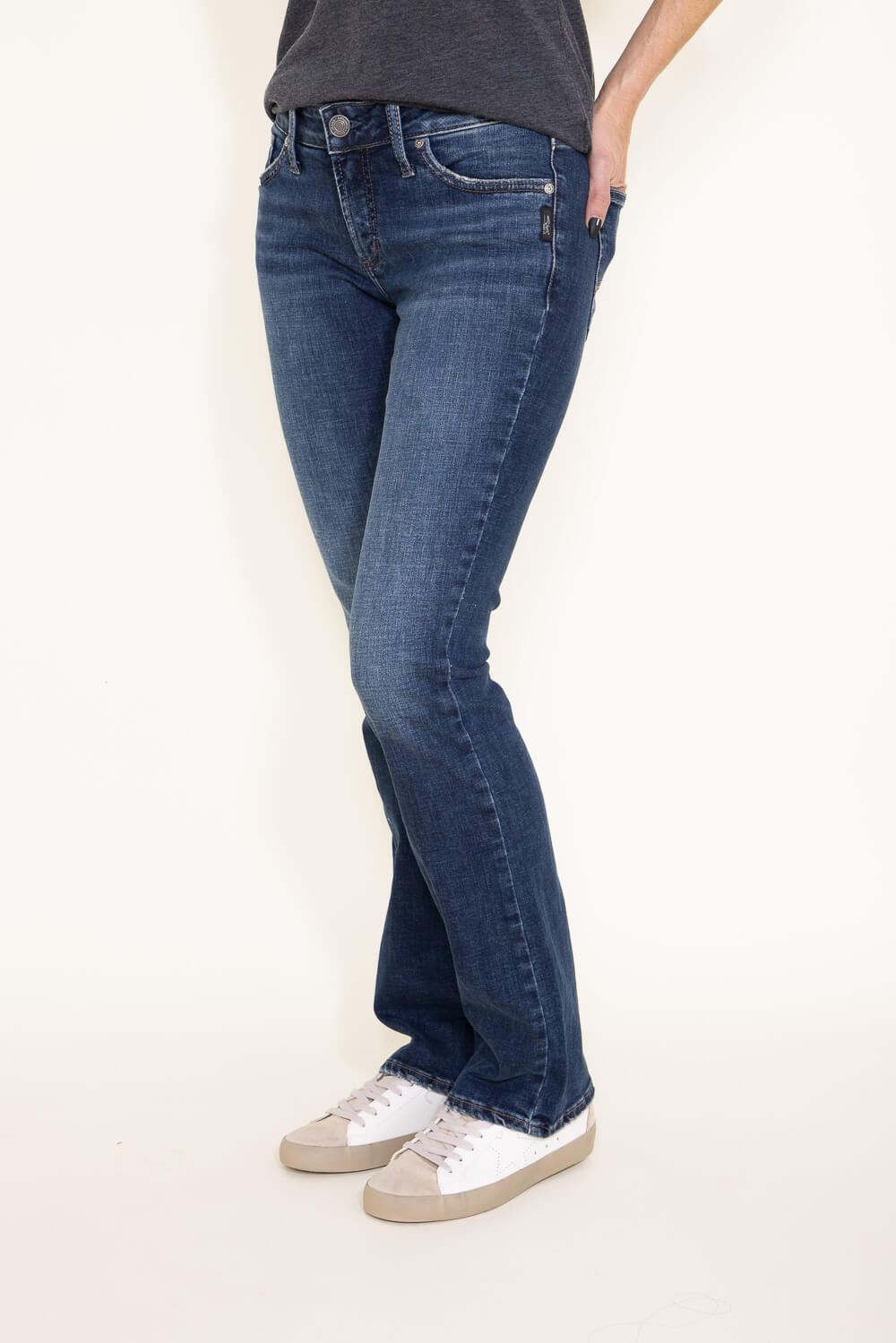 Women's Recover High Rise Bootcut Blue Jeans | Lands' End