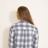 Simply Southern Women's Clothing Plaid Shacket for Women in Grey alternate photo