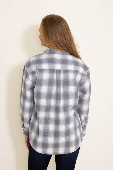 Simply Southern Women's Clothing Plaid Shacket for Women in Grey alternate photo