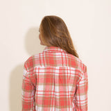 Simply Southern Women's Clothing Plaid Shacket for Women in Pink
