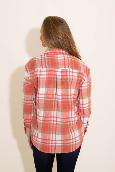 Simply Southern Women's Clothing Plaid Shacket for Women in Pink