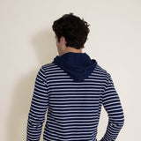 Simply Southern Stripe Lightweight Hoodie for Men in Navy Blue