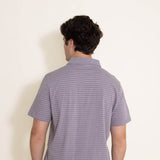 Simply Southern Stripe Polo for Men in Grey
