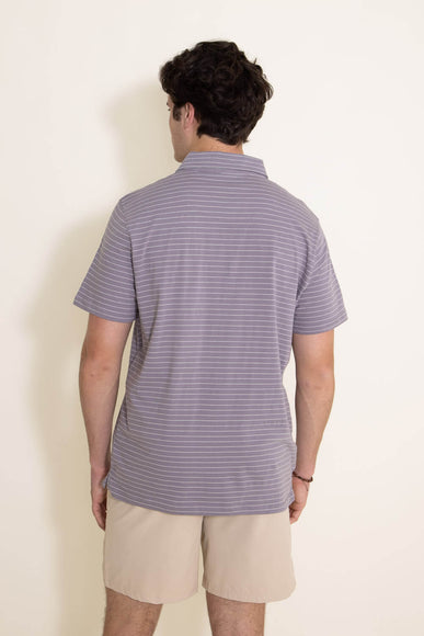 Simply Southern Stripe Polo for Men in Grey