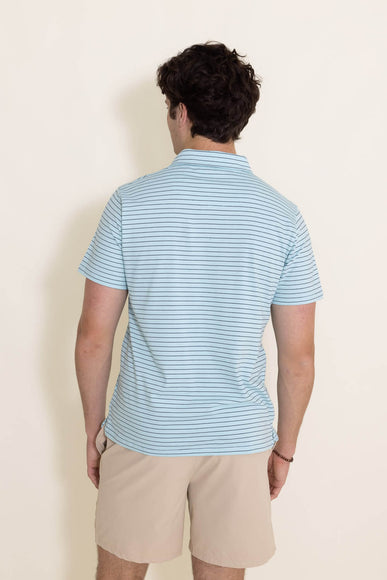 Simply Southern Stripe Polo for Men in Light Blue