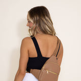 Slim Front Pocket Sling Bag for Women in Brown