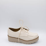 Soda Shoes Jimbo Lace Up Platform Loafers for Women in White