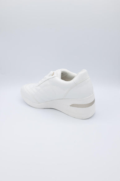 Soda Shoes Annie Wedged Sneakers for Women in White
