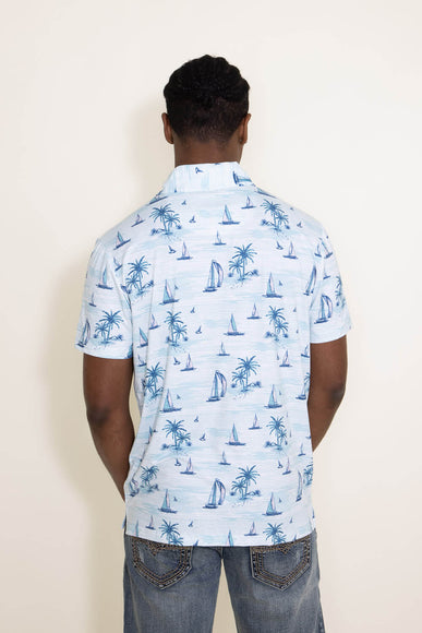 The Endless Summer Sail Boat Performance Polo for Men in Blue 