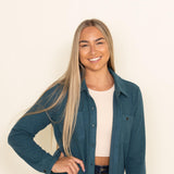 Thread & Supply Lewis Button Up Shirt for Women in Blue/Green