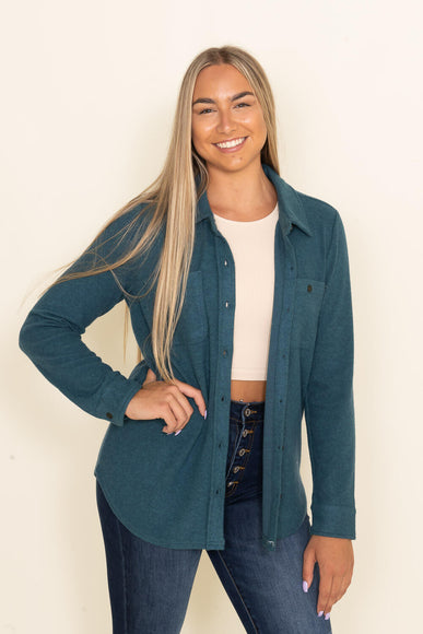 Thread & Supply Lewis Button Up Shirt for Women in Blue/Green
