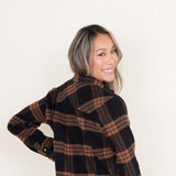 Thread & Supply Rosalind Plaid Button Up Shirt for Women in Black